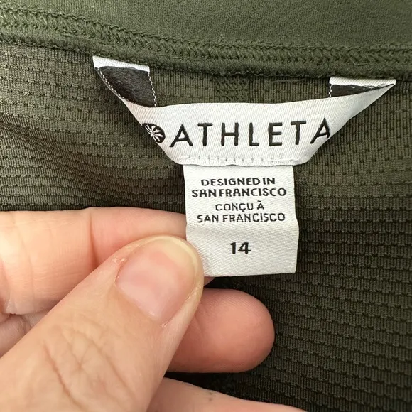 Athleta Endless High Rise Cargo Skort Aspen Olive Green Activewear Skirt Size 14