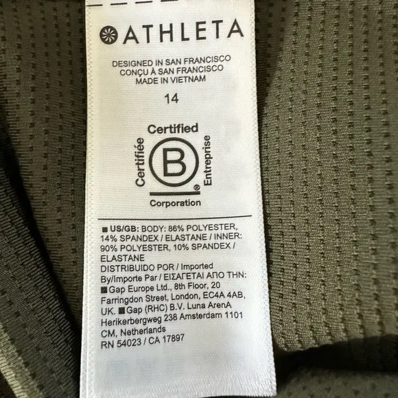 Athleta Endless High Rise Cargo Skort Aspen Olive Green Activewear Skirt Size 14