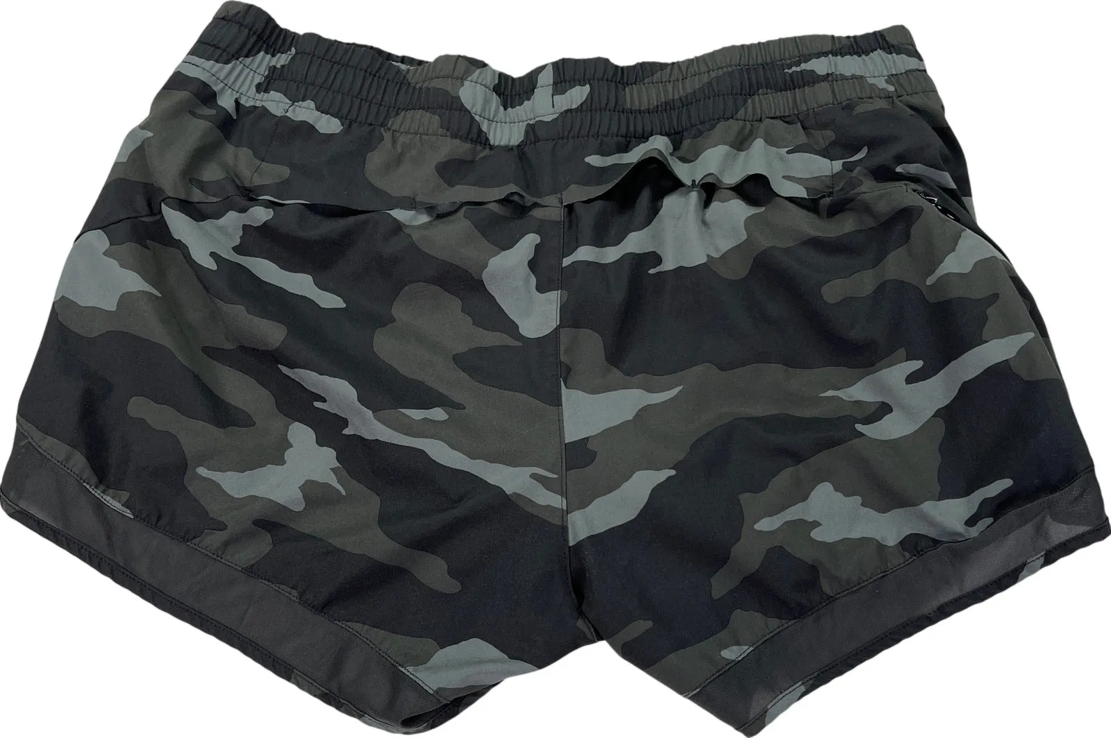 Athleta Women’s Green Printed Camo Lined Mesh Running Shorts - M