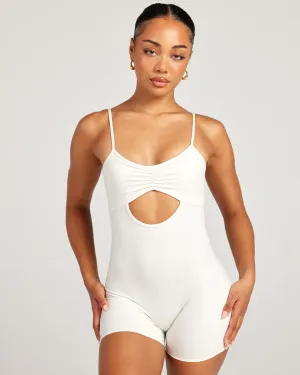 Aura Cut Out Unitard - Vanilla Latte