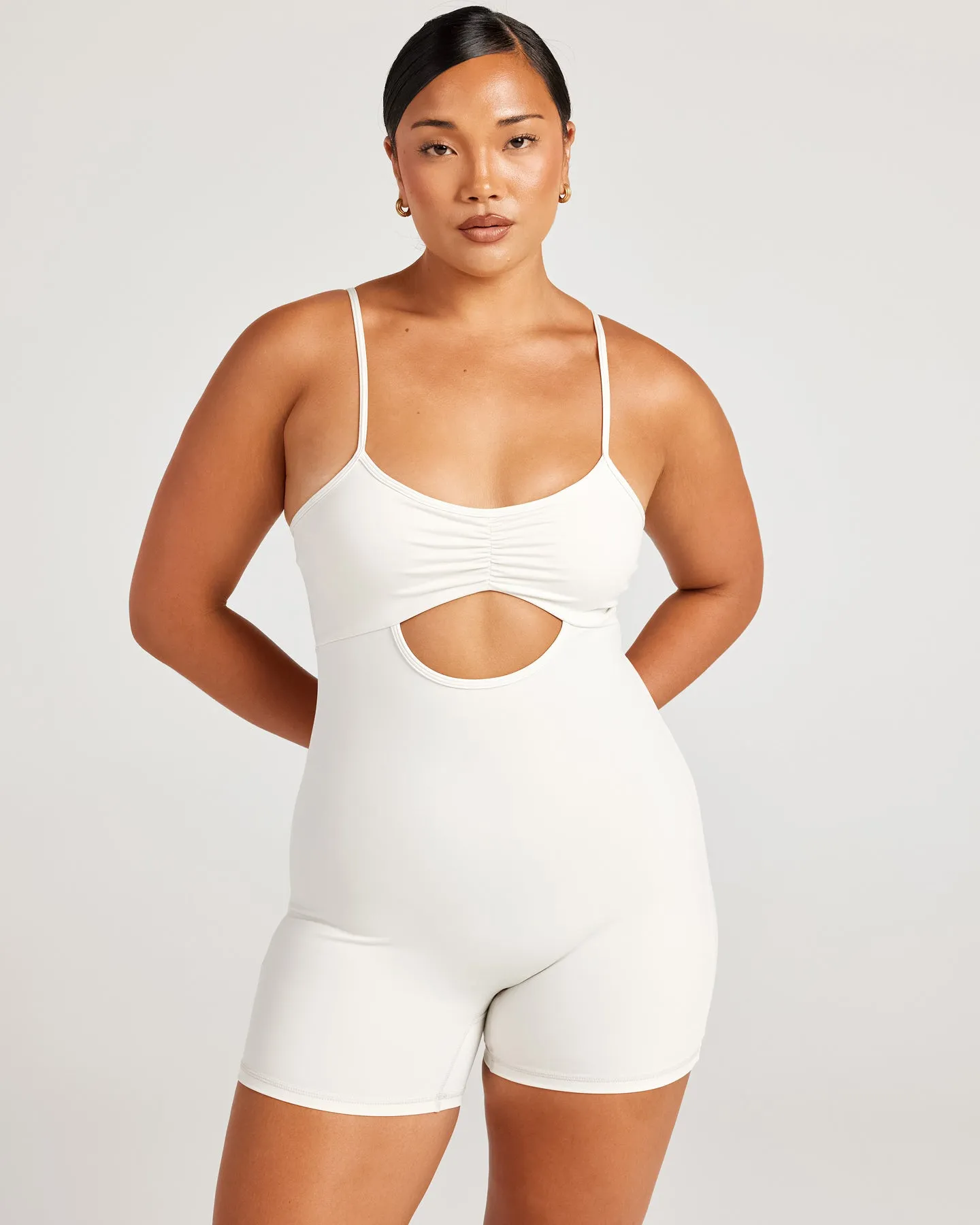 Aura Cut Out Unitard - Vanilla Latte