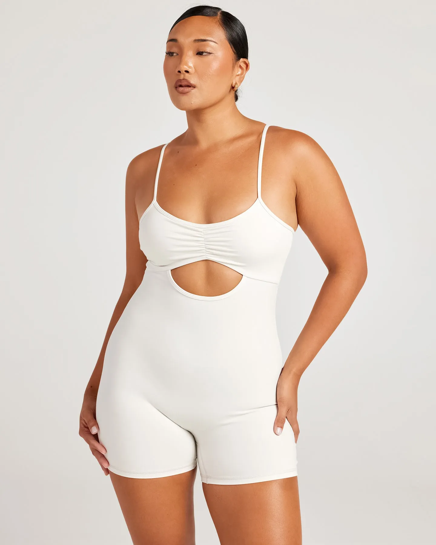 Aura Cut Out Unitard - Vanilla Latte