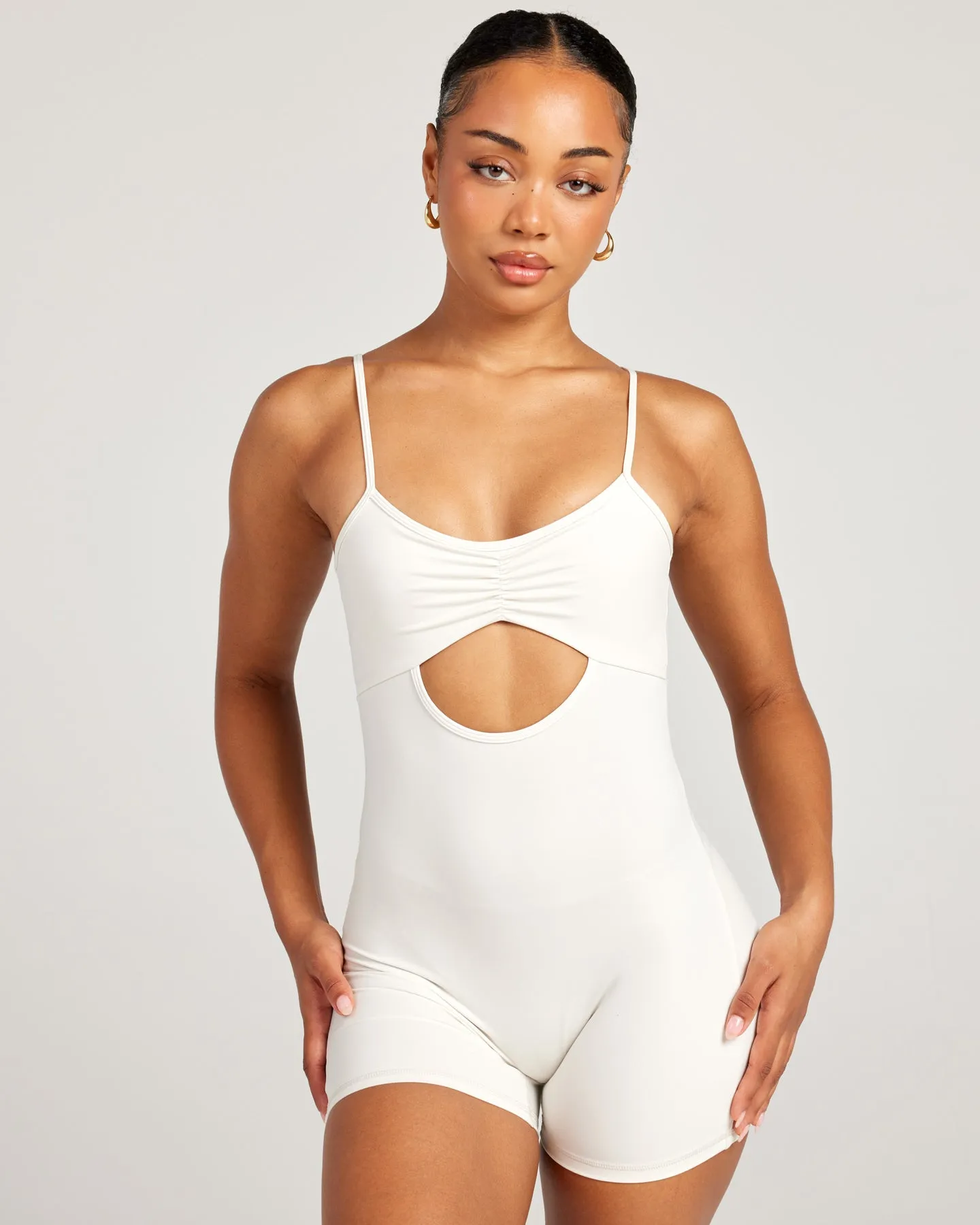 Aura Cut Out Unitard - Vanilla Latte