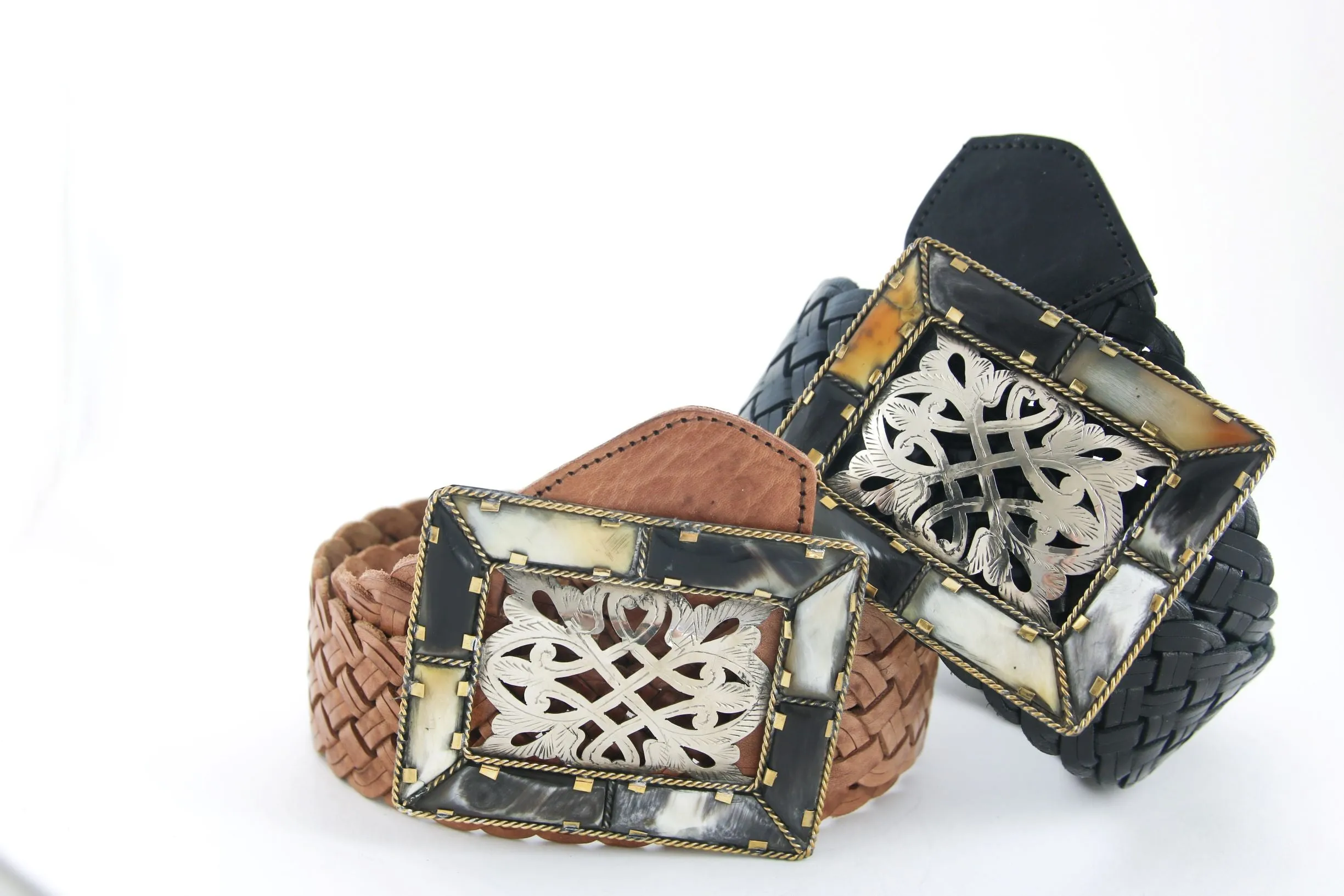 Aziza Wide Belt Bone Filigree Buckle