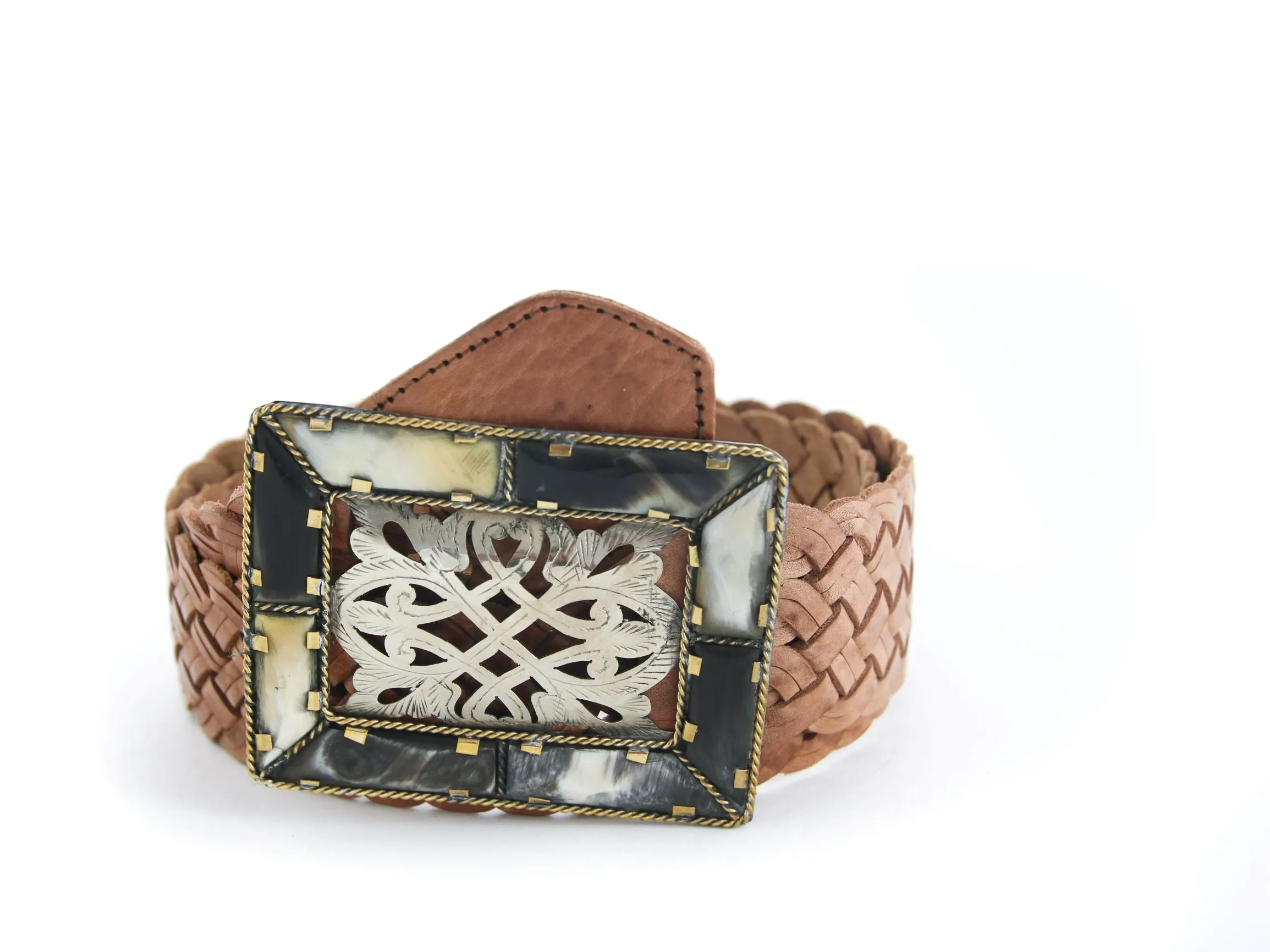 Aziza Wide Belt Bone Filigree Buckle
