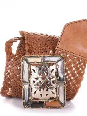 Aziza Wide Belt Bone Filigree Buckle