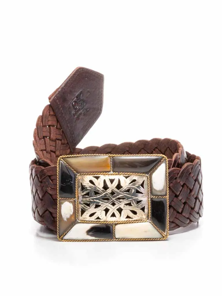 Aziza Wide Belt Bone Filigree Buckle