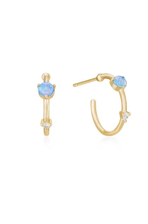 Baby Blue Kyocera Opal Hoops