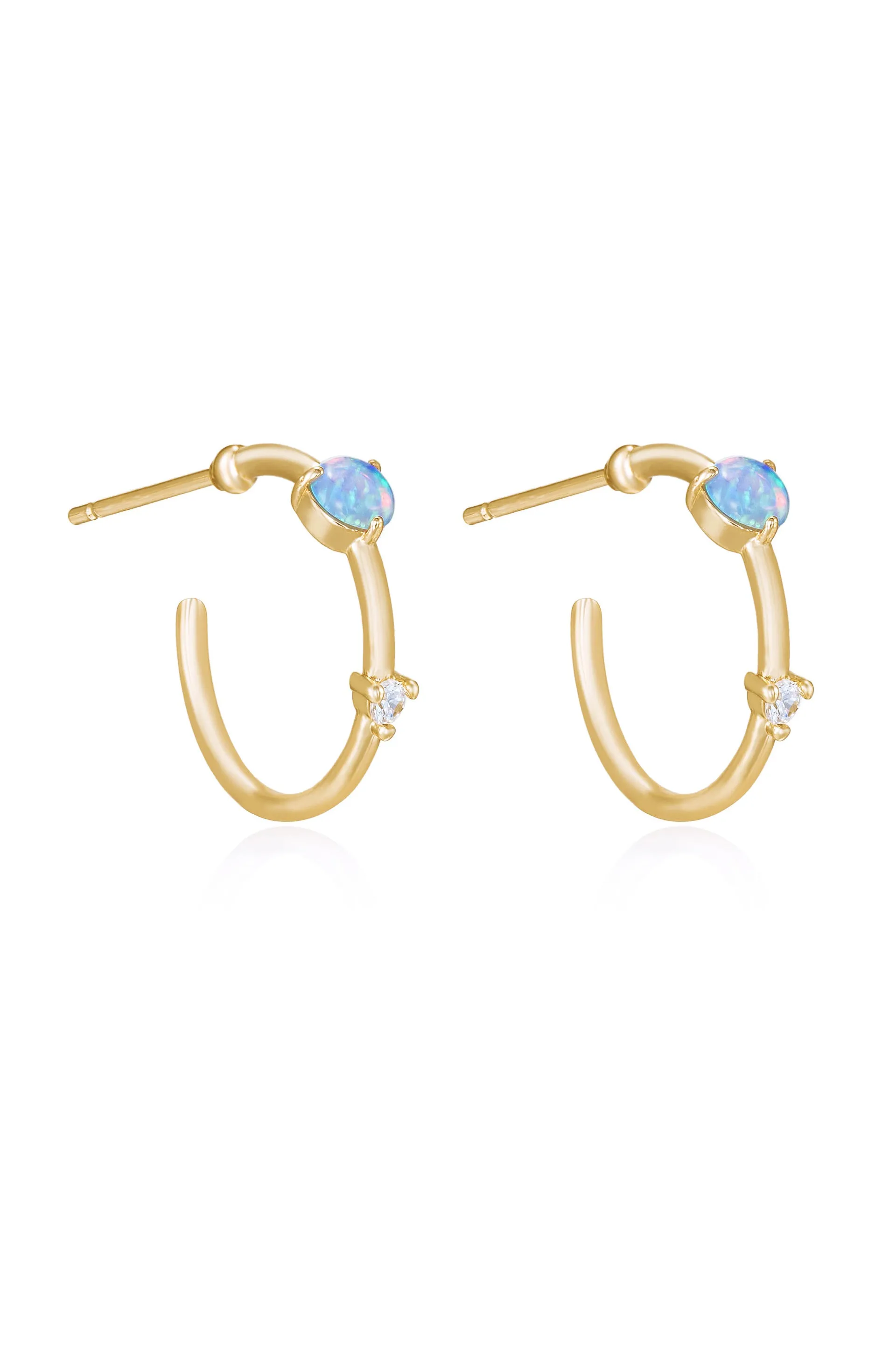 Baby Blue Kyocera Opal Hoops