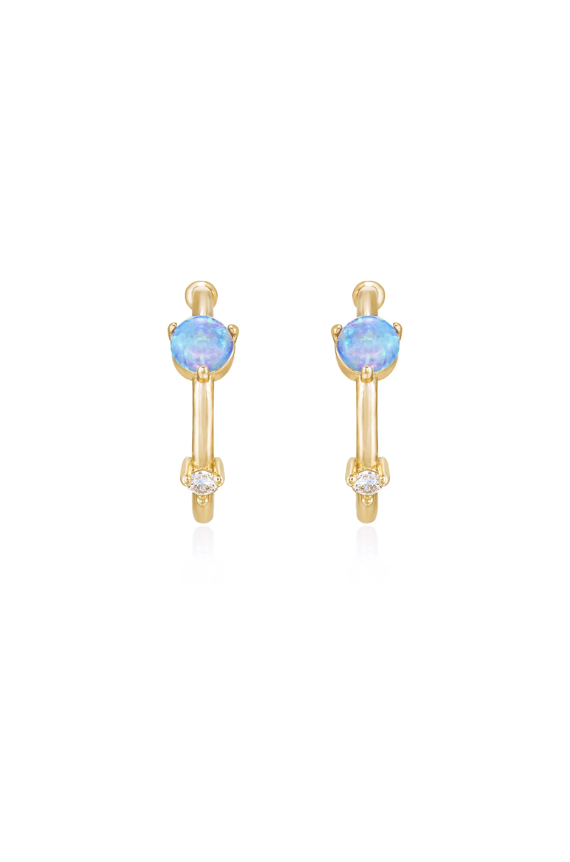 Baby Blue Kyocera Opal Hoops