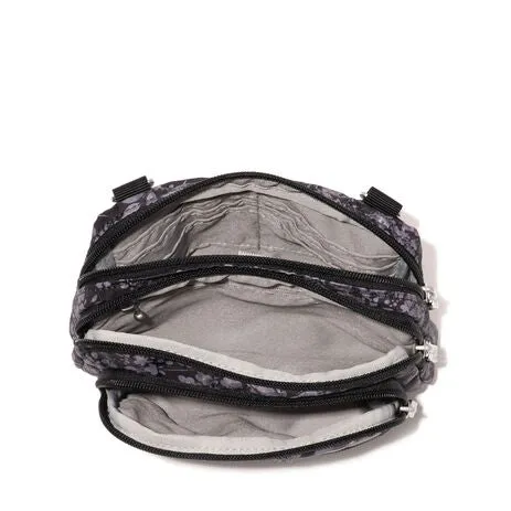 BAGGALLINI TRZ419 BLACK HYDRANGEA TRIPLE ZIP BAGG