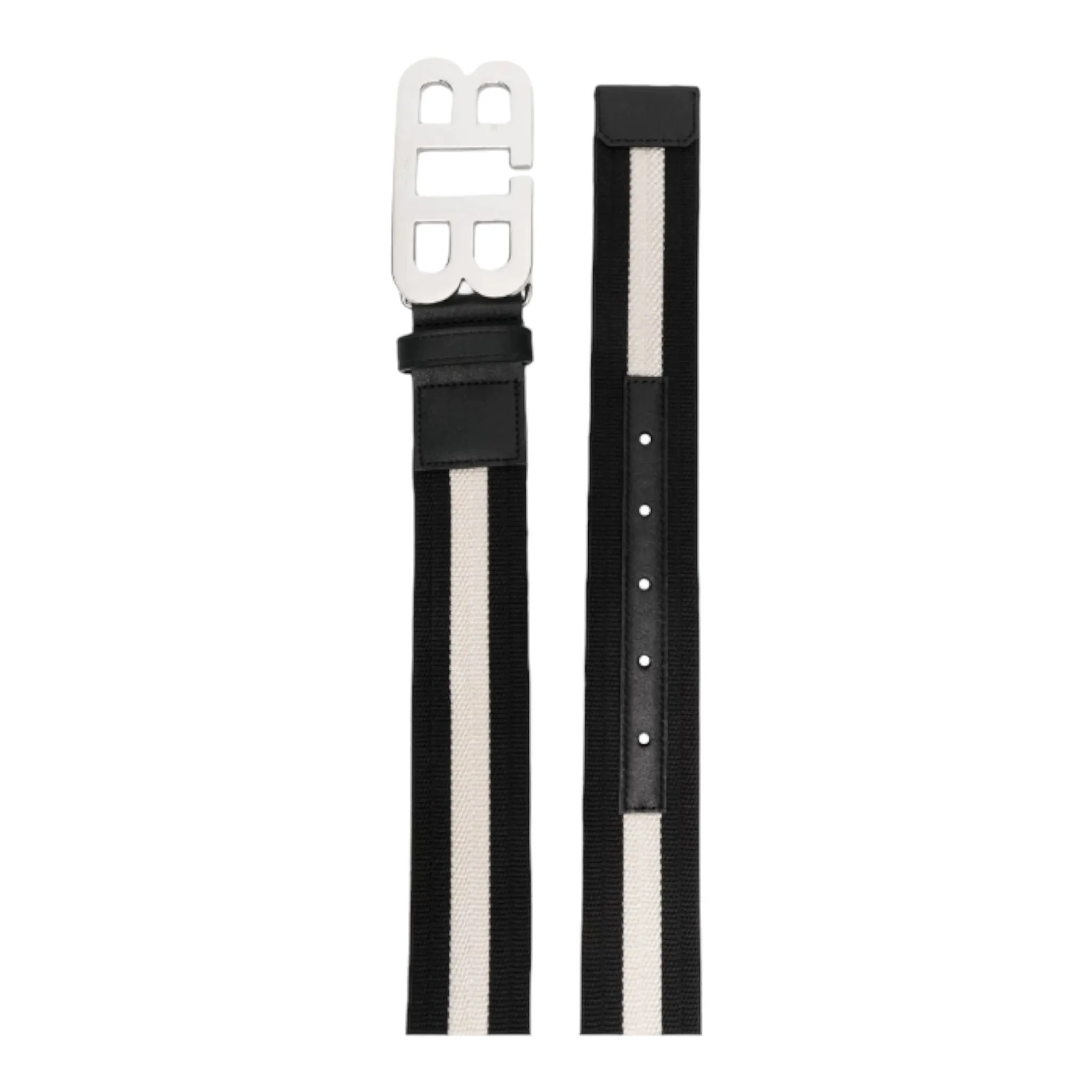 Bally Men's Mirror B Logo Striped Belt