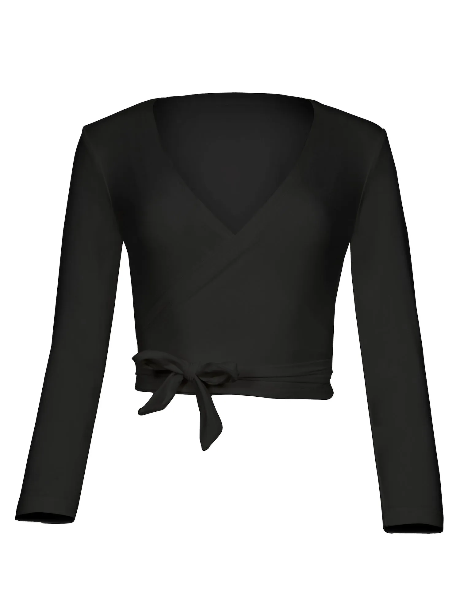 Bamboo L/S Ballet Wrap Top - Black