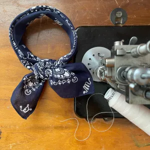 Bandana - Navy - Lowercase Initials