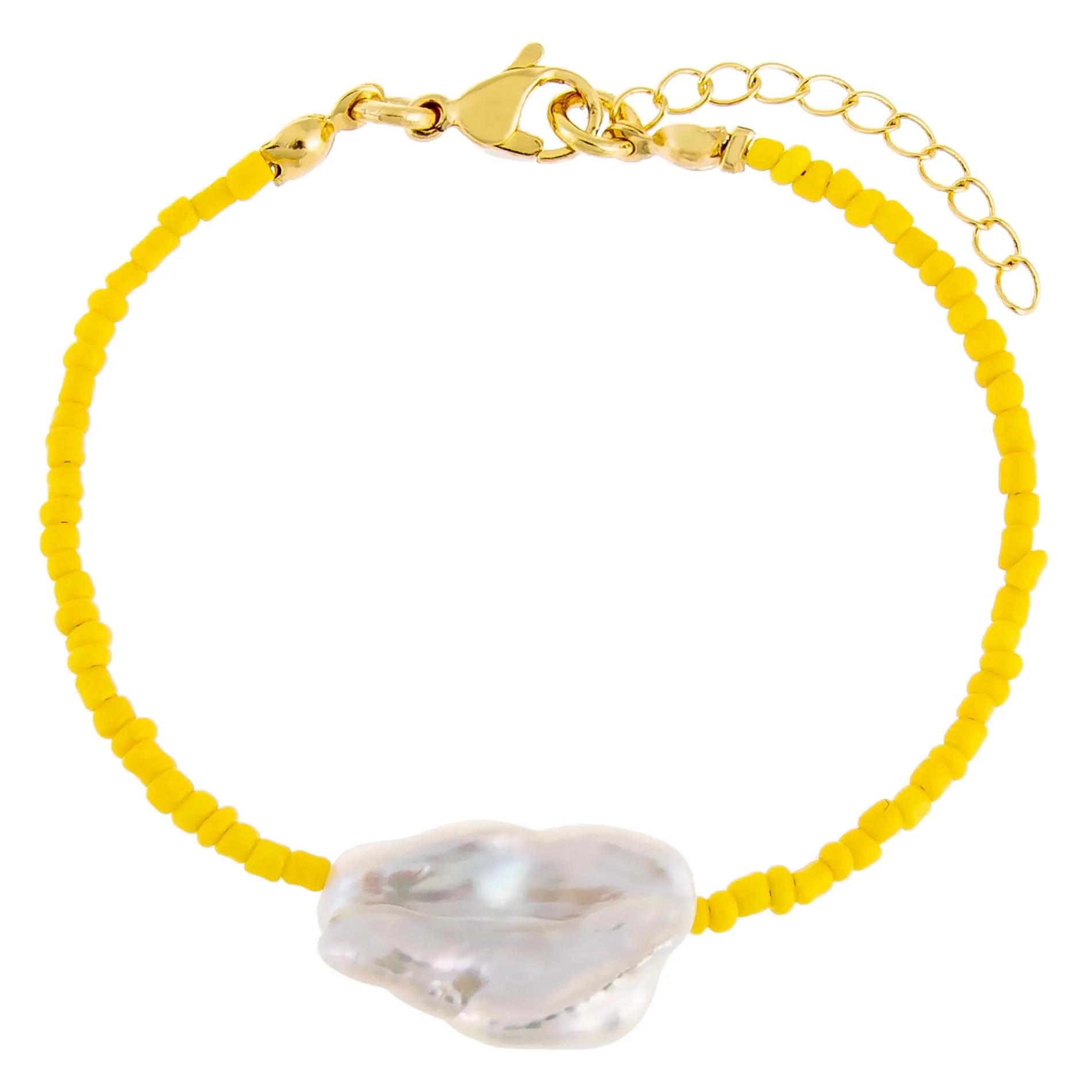 Baroque Pearl Color Beaded Anklet
