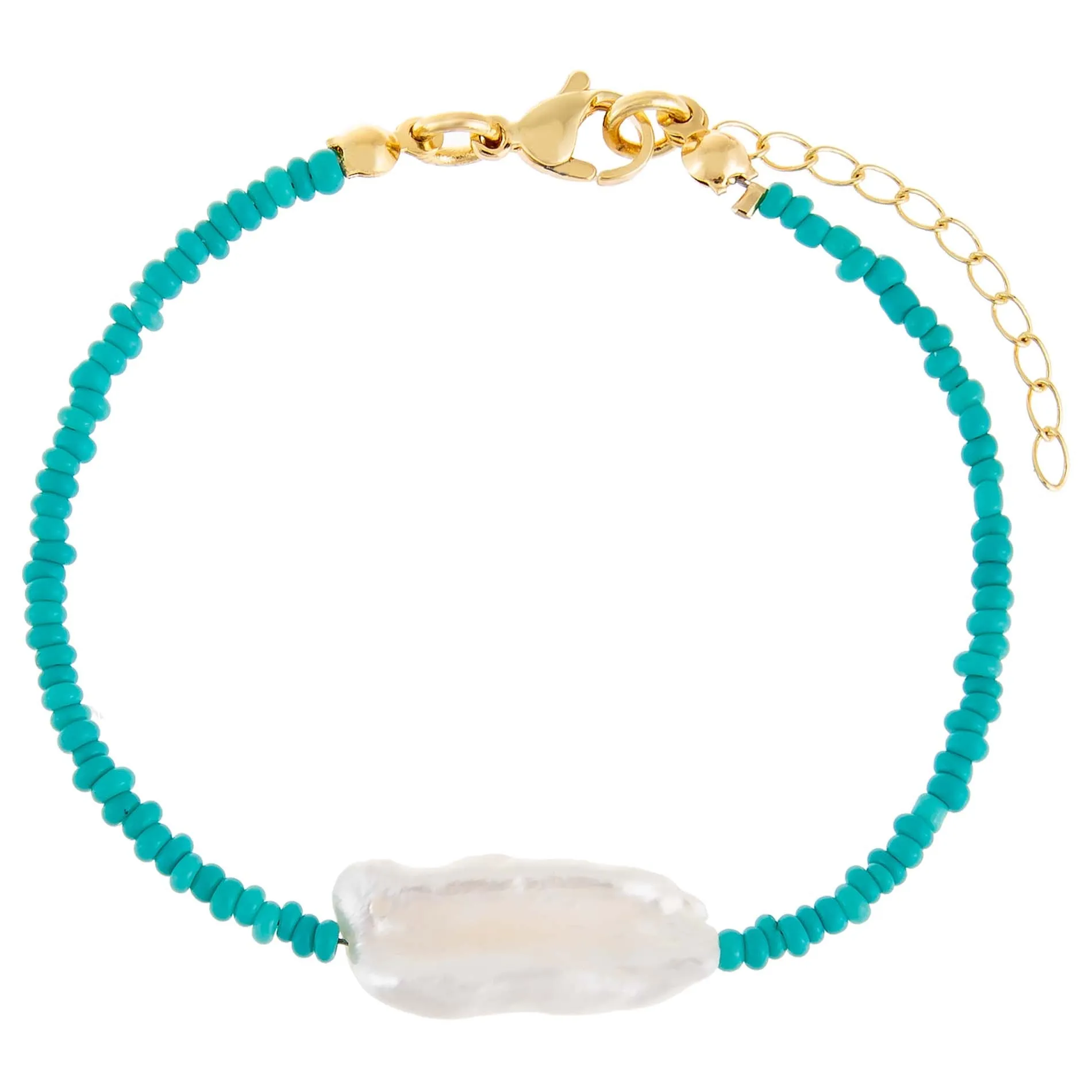 Baroque Pearl Color Beaded Anklet