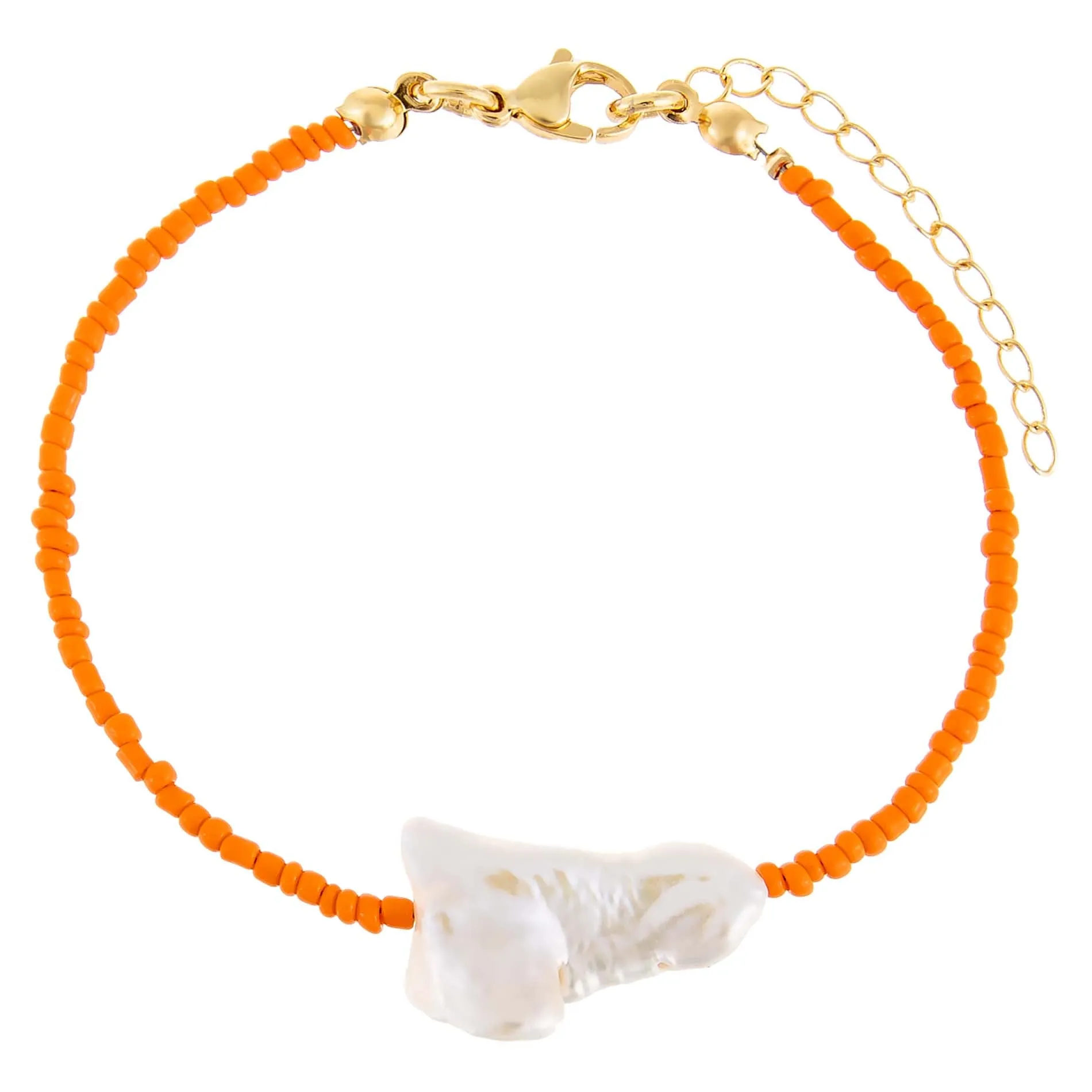Baroque Pearl Color Beaded Anklet