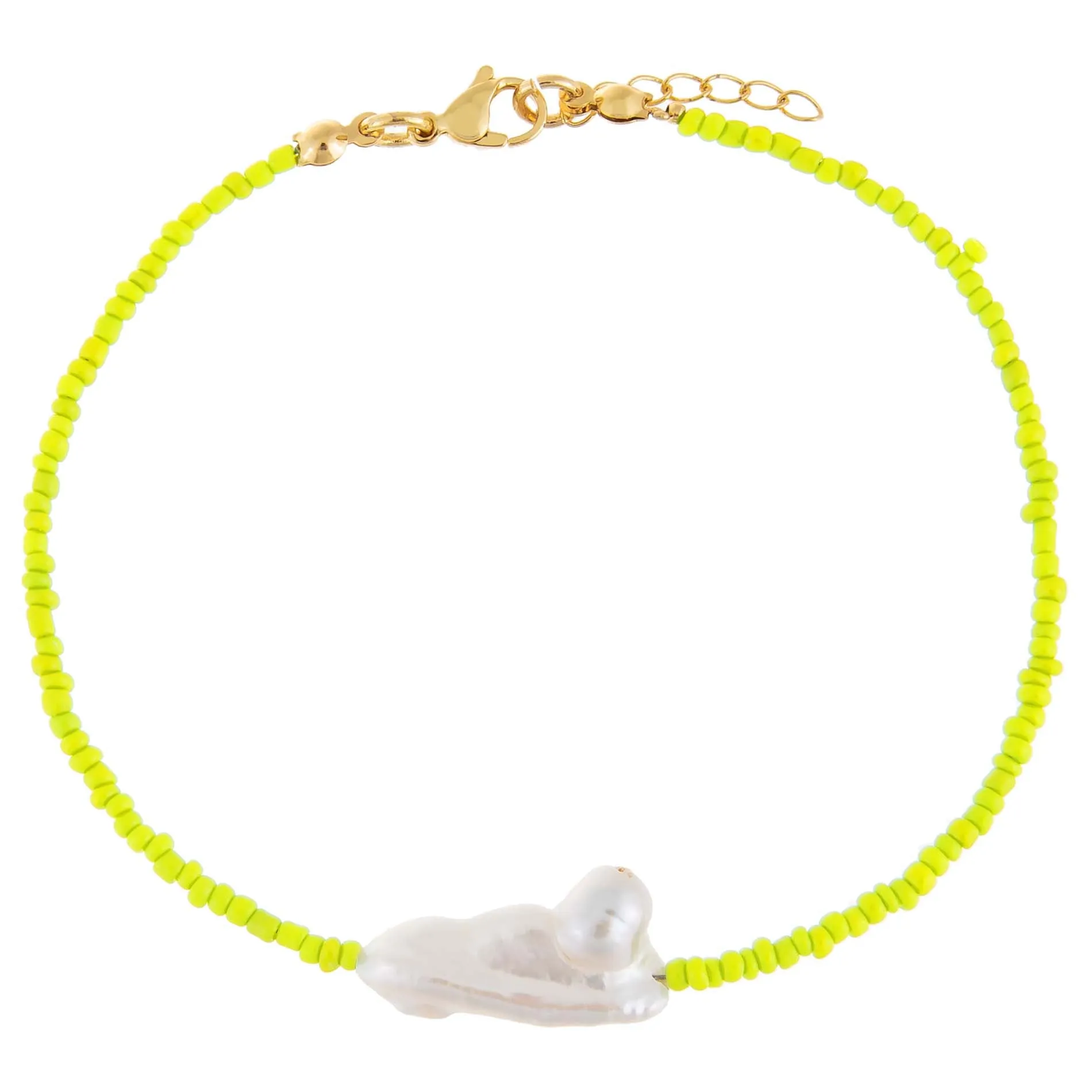 Baroque Pearl Color Beaded Anklet