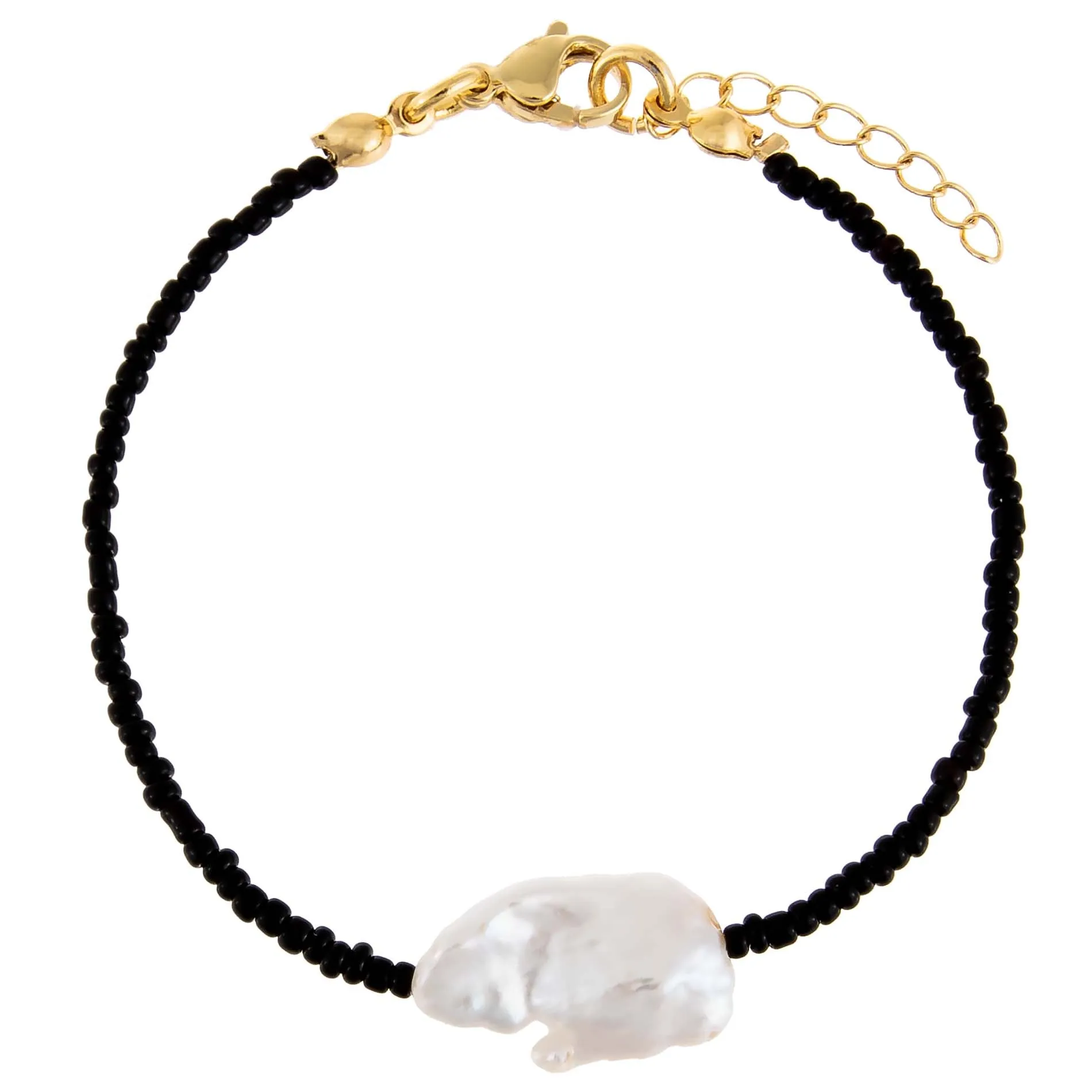 Baroque Pearl Color Beaded Anklet