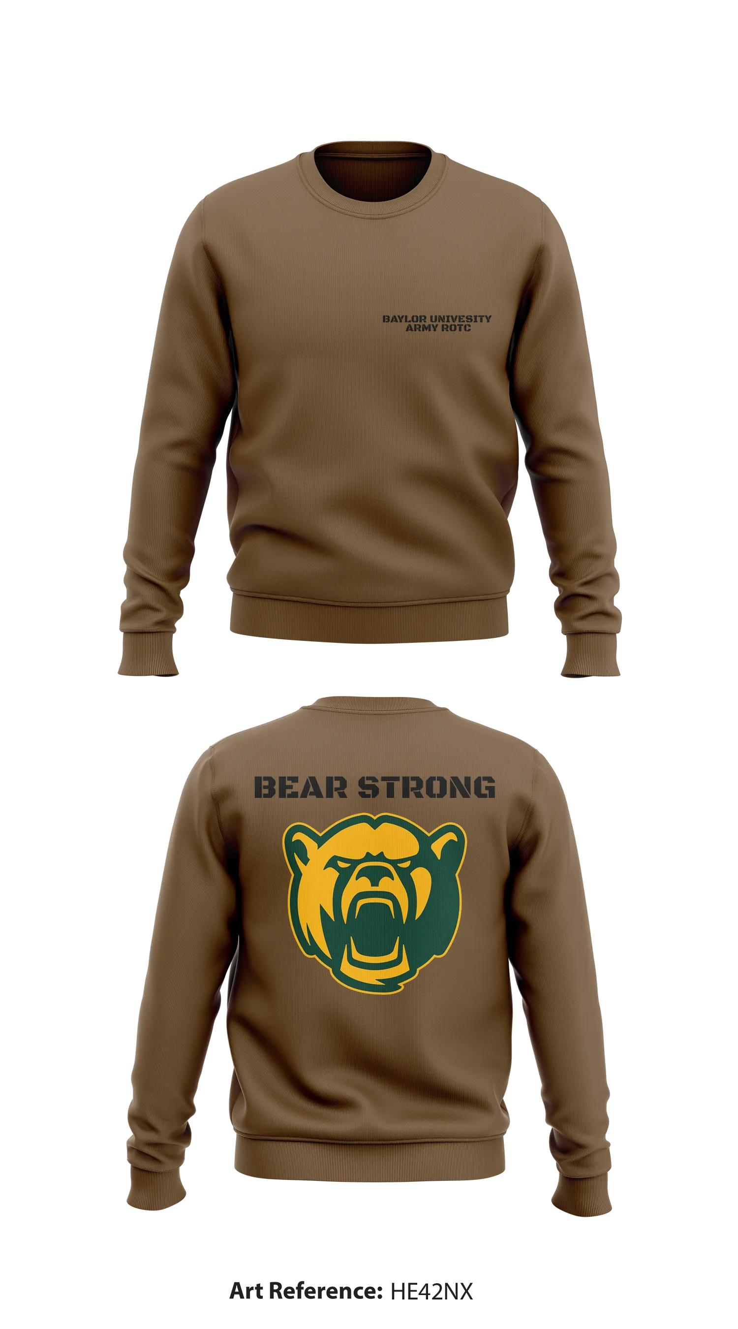 Baylor University Army ROTC Store 1 Core Men's Crewneck Performance Sweatshirt - HE42NX