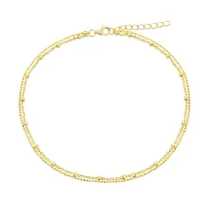 Beaded Double Chain Anklet