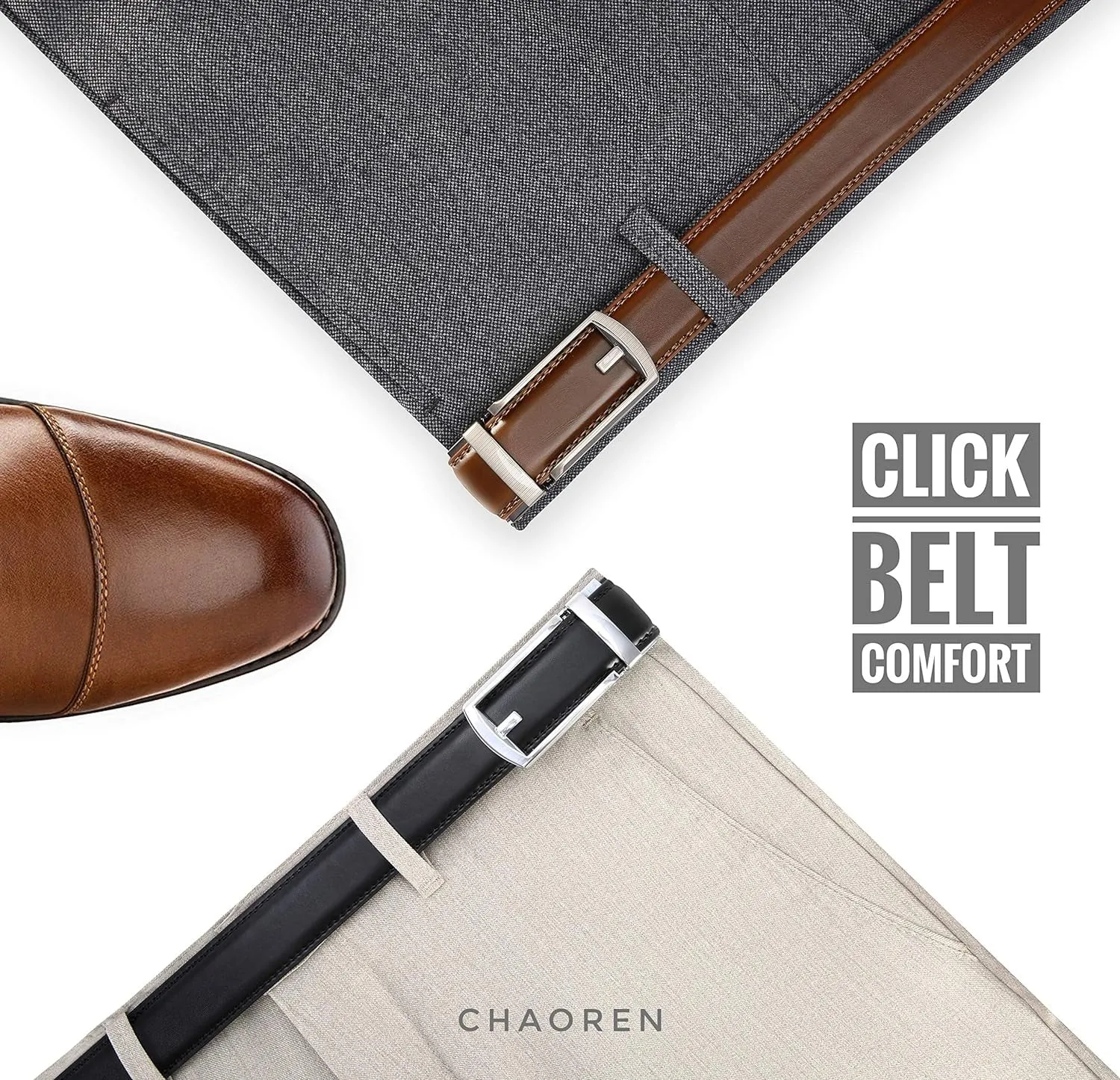 Belt for Men 2 Pack, Mens Dress Belt 1 1/4"