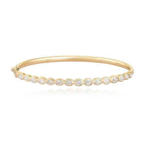 Bezel Oval Diamonds Bangle