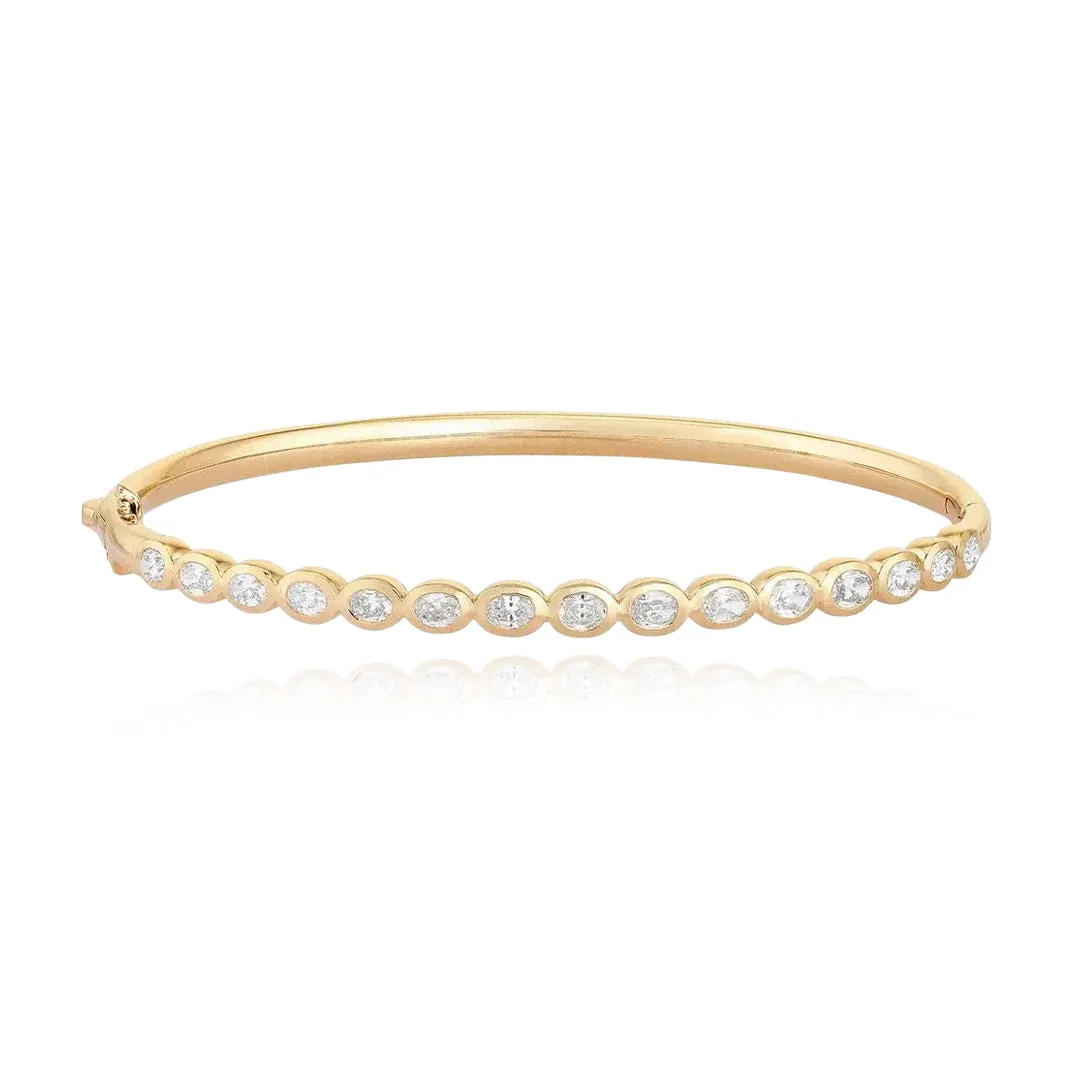 Bezel Oval Diamonds Bangle