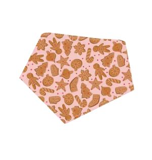 Bibby Bubby Bandana - Holiday Pink Gingerbread Cookies