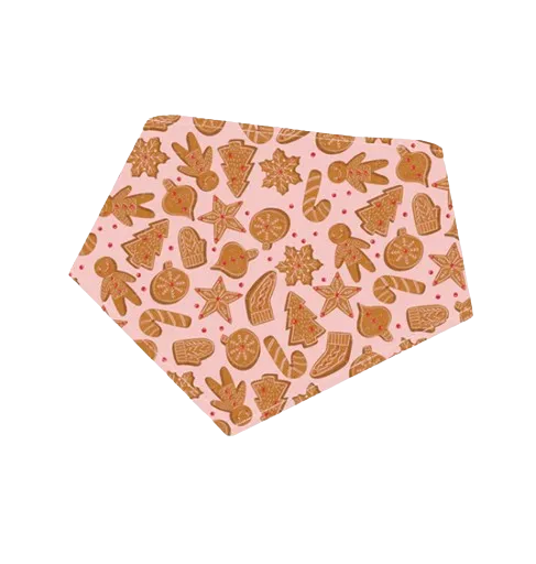 Bibby Bubby Bandana - Holiday Pink Gingerbread Cookies