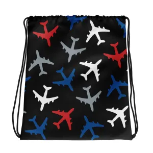 Big Planes Drawstring Bag
