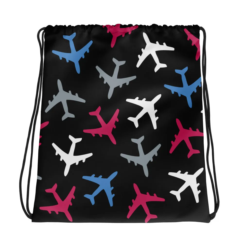 Big Planes Drawstring Bag