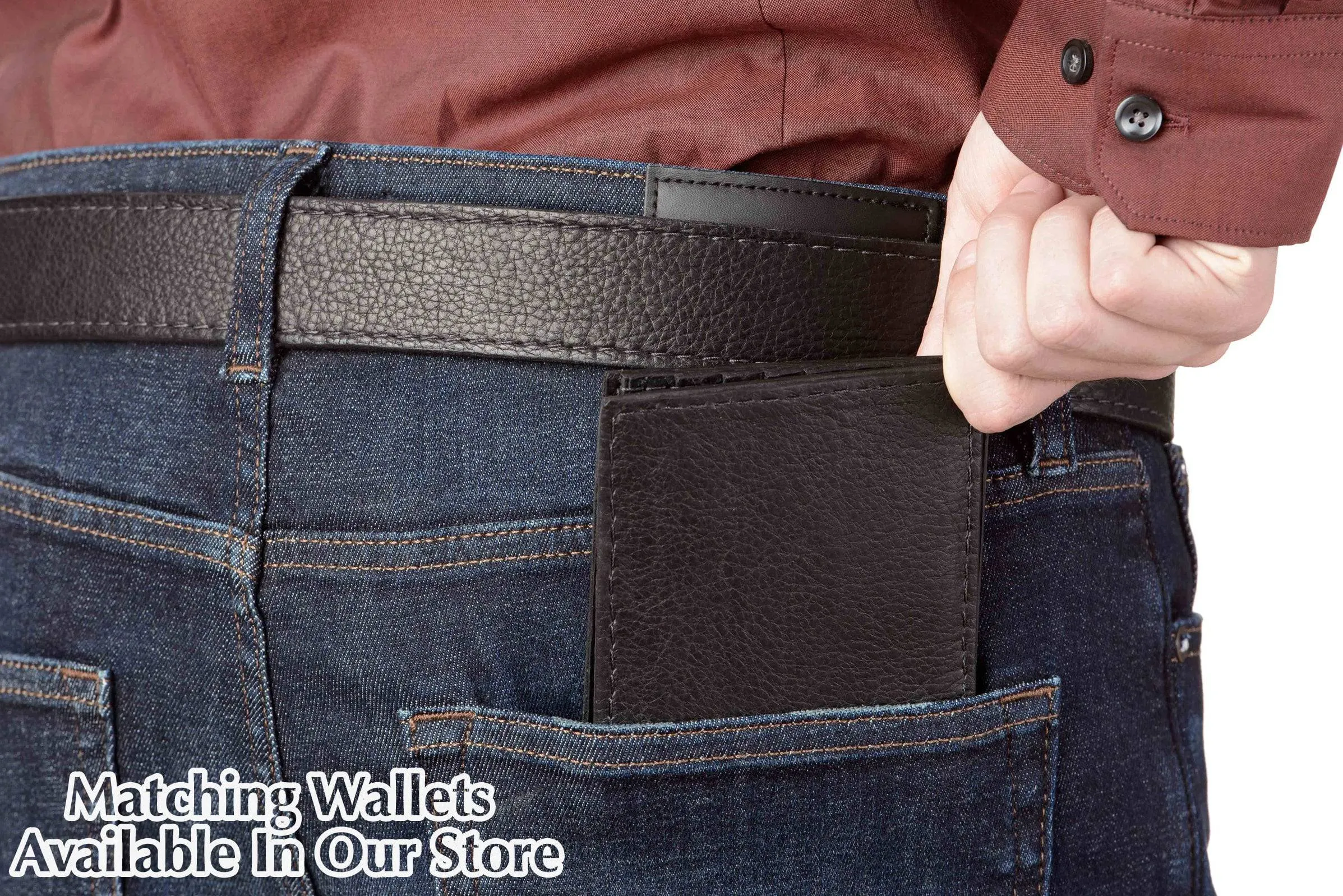 Black American Bison Money Belt With 25" Zipper