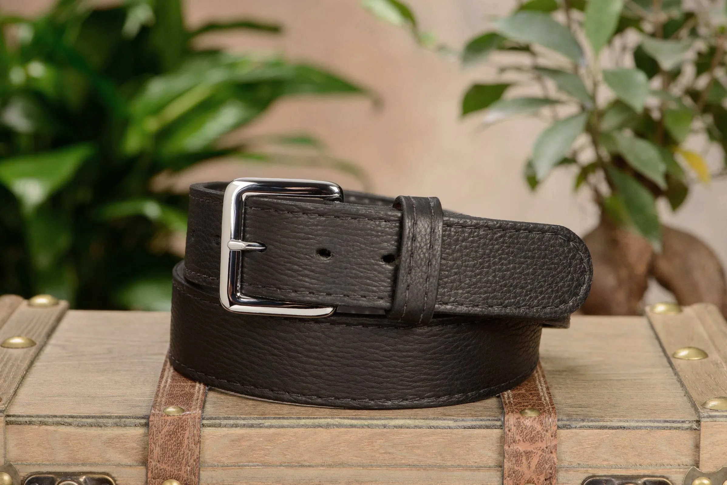 Black American Bison Money Belt With 25" Zipper