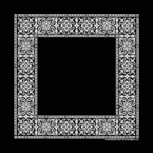 Black & White Open Center Paisley