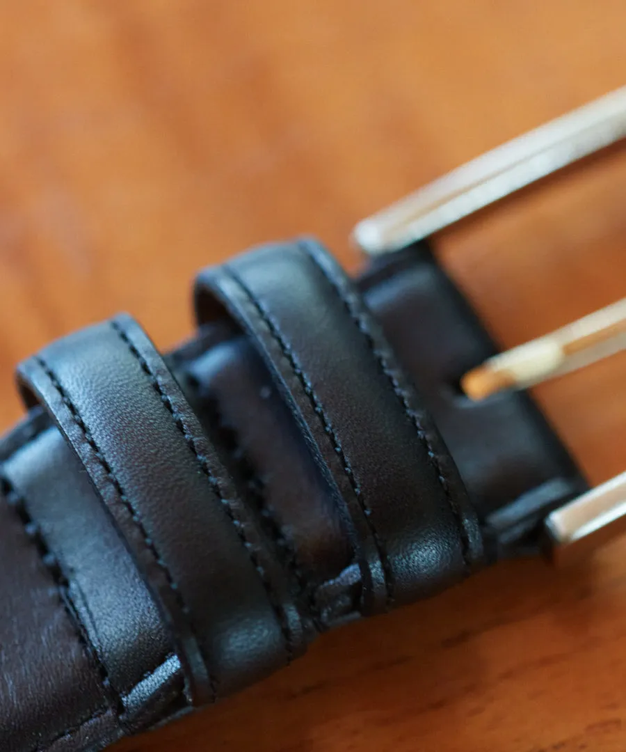 Black Aniline Steer Leather Belt