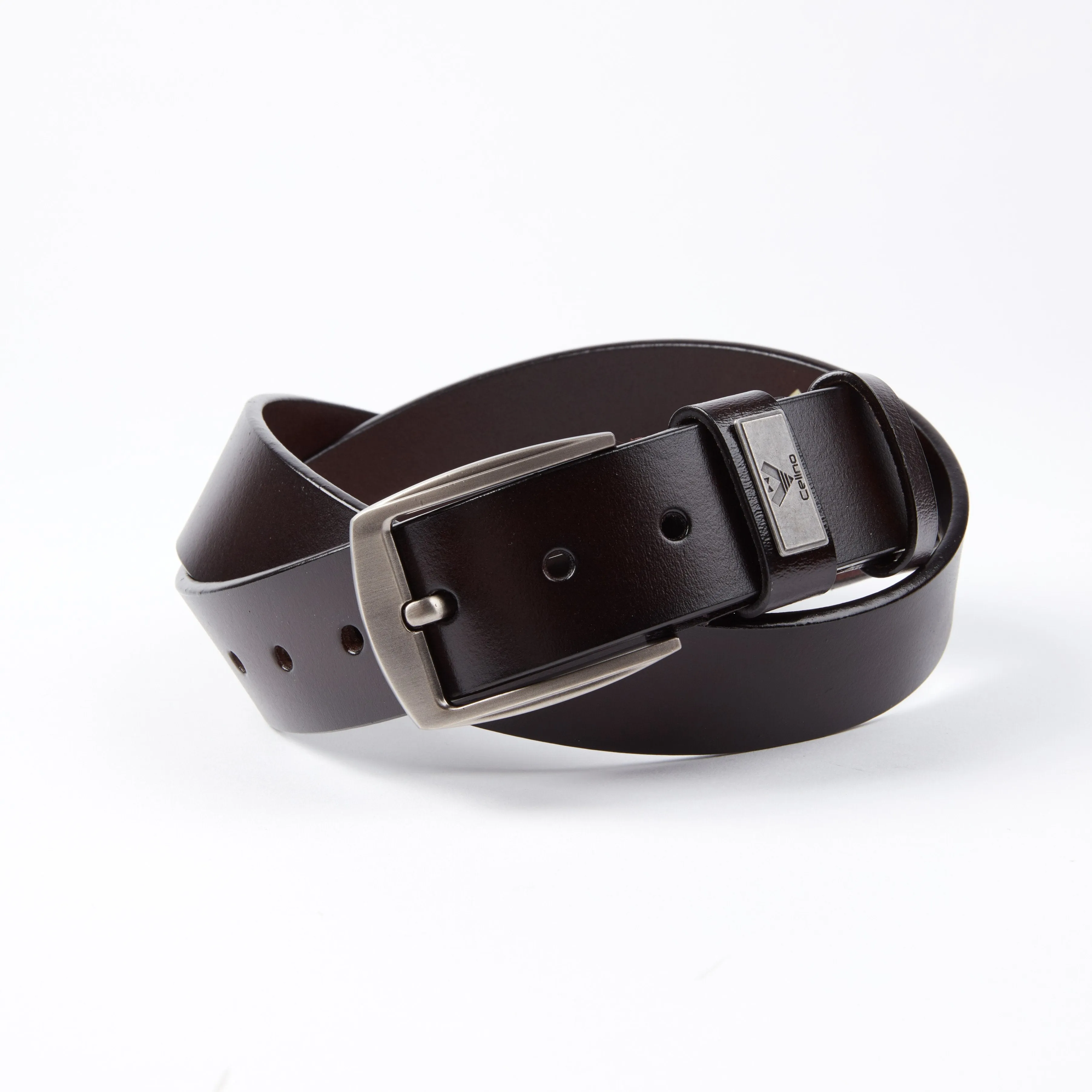Black Anti Scratch Mens Stainless Steel Designer Buckle Belt - Perfect Leather Dress Belt