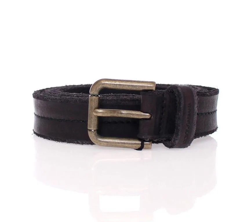 Black Leather Logo Belt