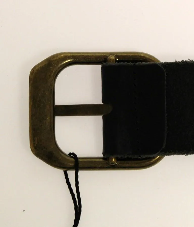 Black Leather Logo Belt