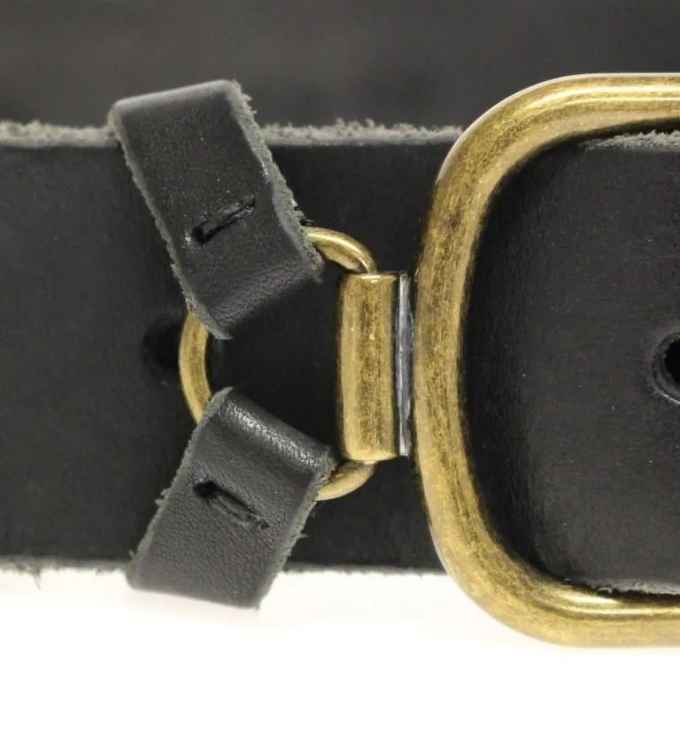 Black Leather Logo Belt