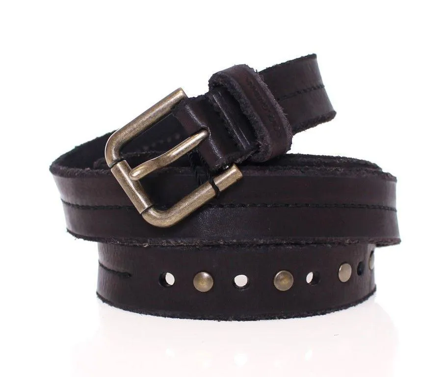 Black Leather Logo Belt