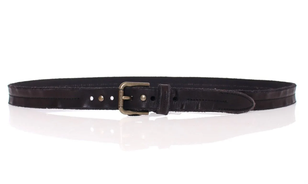 Black Leather Logo Belt