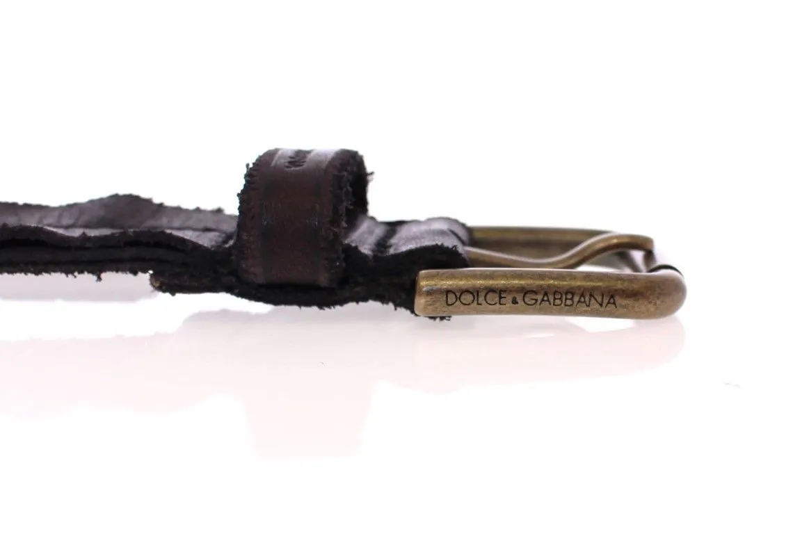 Black Leather Logo Belt