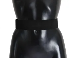 Black Stretch Leather Waist Belt