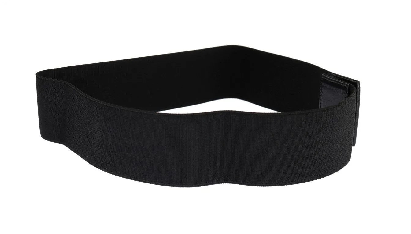 Black Stretch Leather Waist Belt