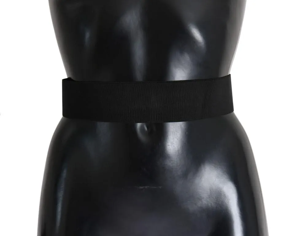 Black Stretch Leather Waist Belt