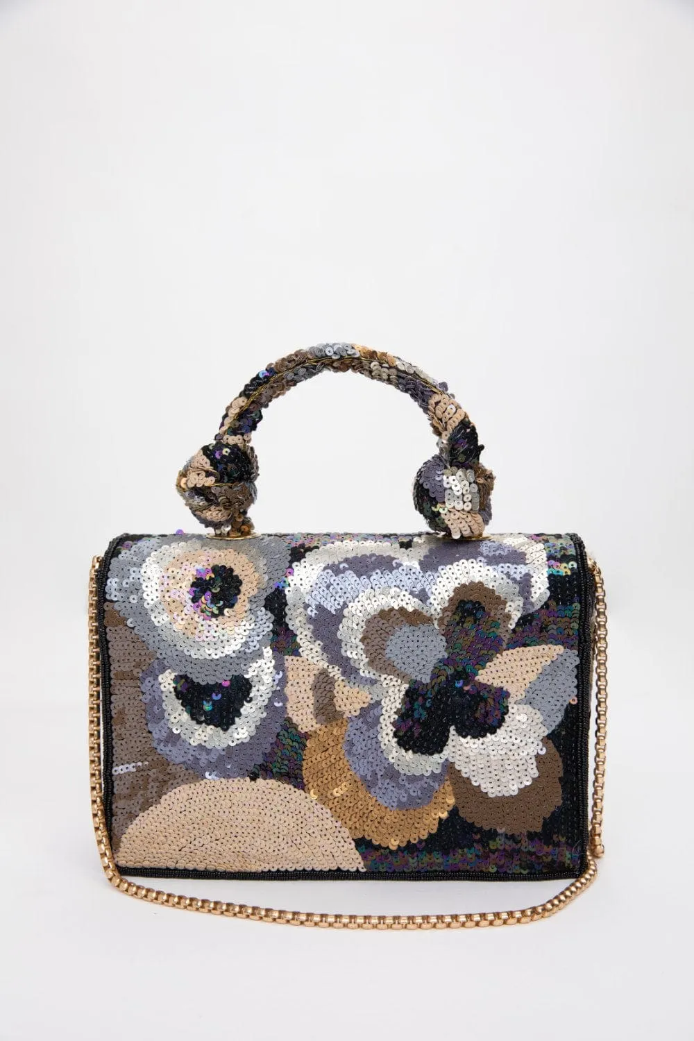 Black Velvet Beaded Clutch Purse: Elegant Sequin Party Bag