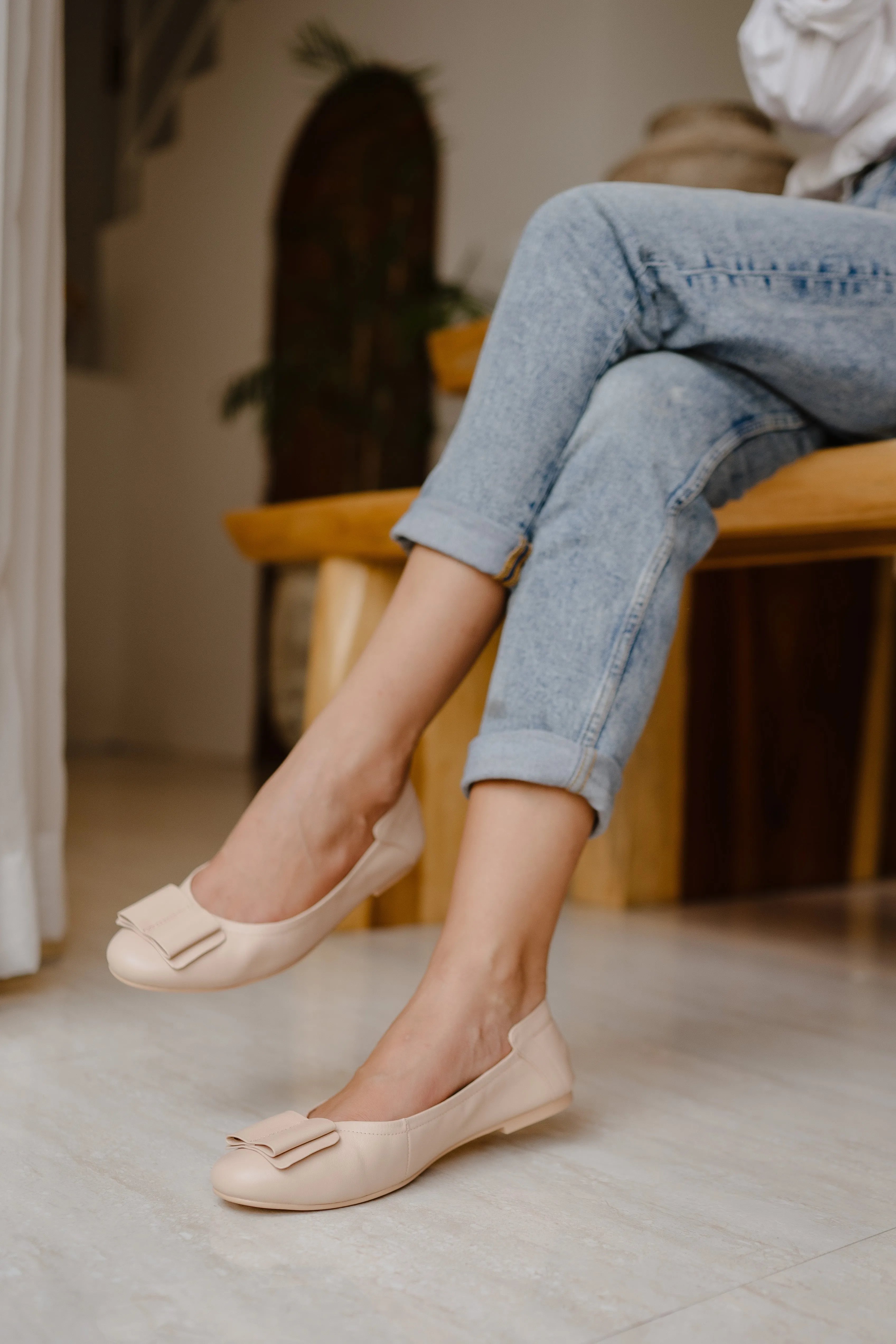 Blair Ballerina Leather Flats - Latte (Women)