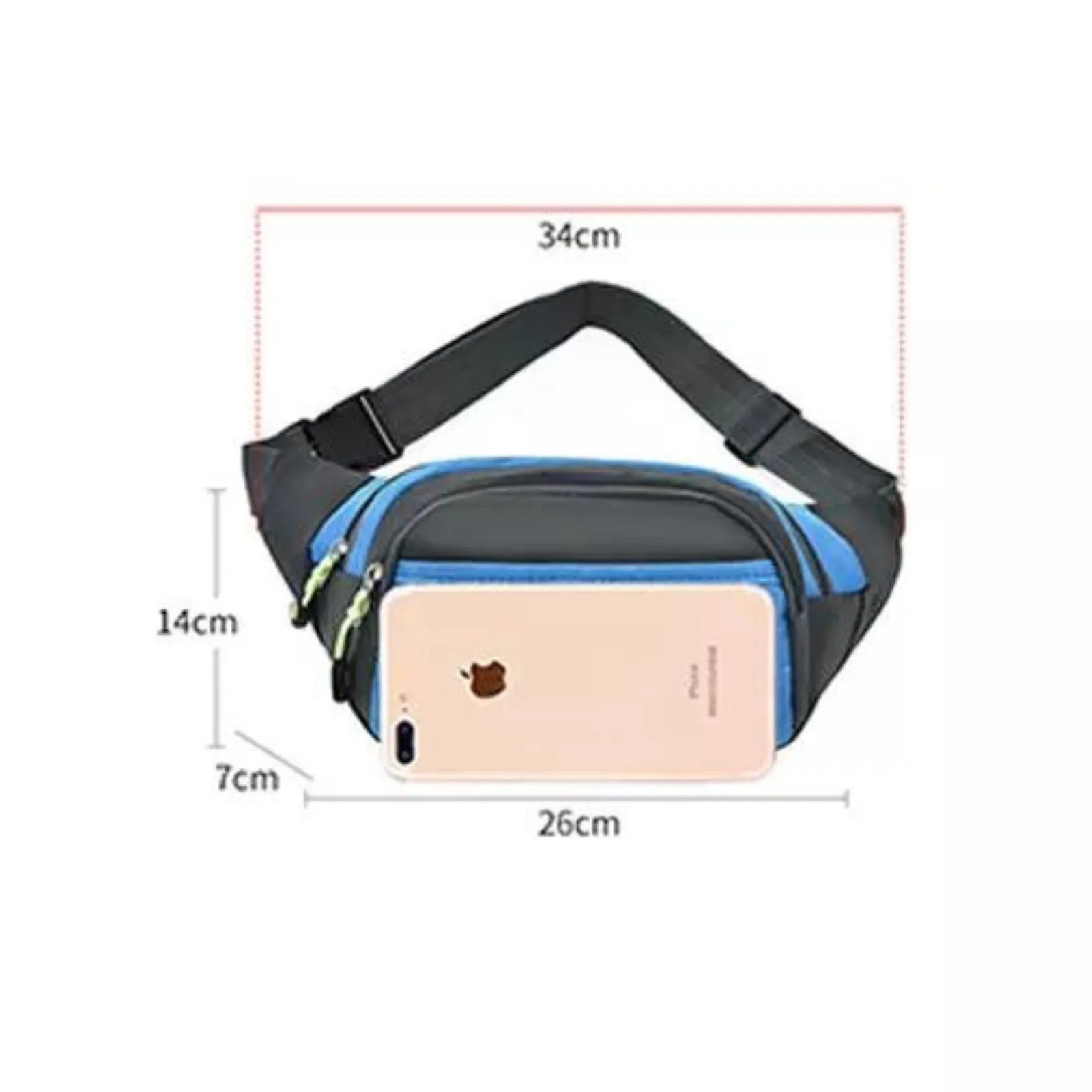 Blue Camping Sport Hiking Unisex Waterproof Running Belt Waist Pouch