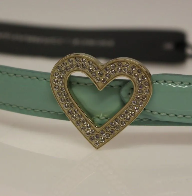 Blue Leather Logo Charm Belt